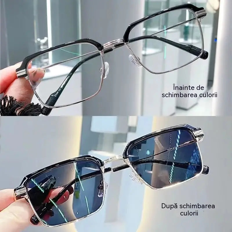 Ochelari de citit fotocromatici cu blocare a luminii albastre, ochelari de citit unisex, ochelari de soare cu protecție solară