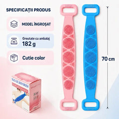 Prosop de baie din silicon, dublu strat, lung și gros (70 cm/180 g) – Ofertă limitată: cumpără unul și primești unul gratis (vei primi 2 bucăți într-o cutie colorată)! 🧼✨