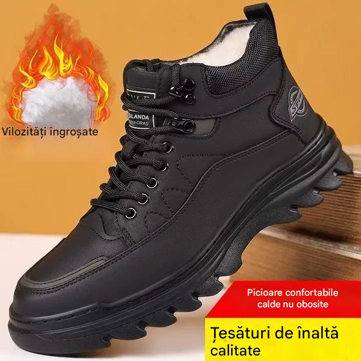 【39-44】❄️ Pantofi noi pentru bărbați, confortabili și ușori, căptușiți cu flanel pentru căldură excepțională.