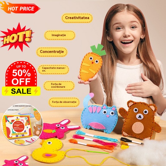 🧵😊 Kit de cusut DIY, lucrat manual, interesant pentru copii 😊