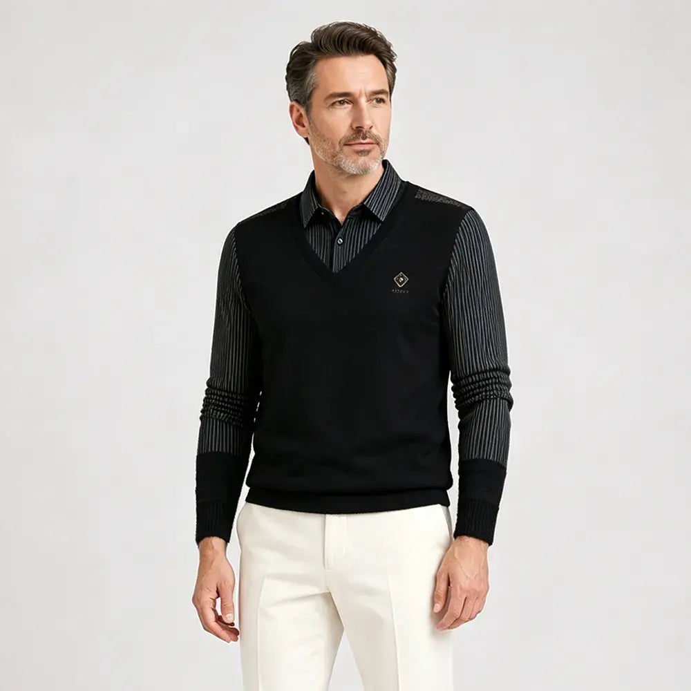 👔🔥【M-4XL】Tricou polo nou pentru bărbați, de lungime medie, de iarnă, mărime plus, cu guler și căptușeală din fleece.