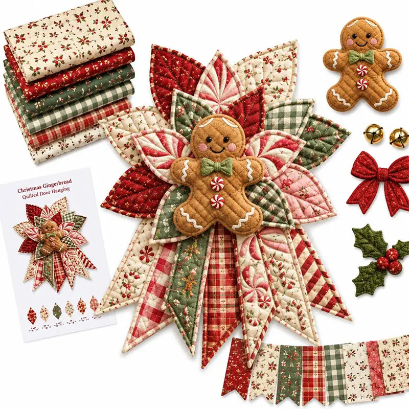 🎇🎄Kit de cusut matlasat pentru agățat pe ușă de Crăciun (7 modele)