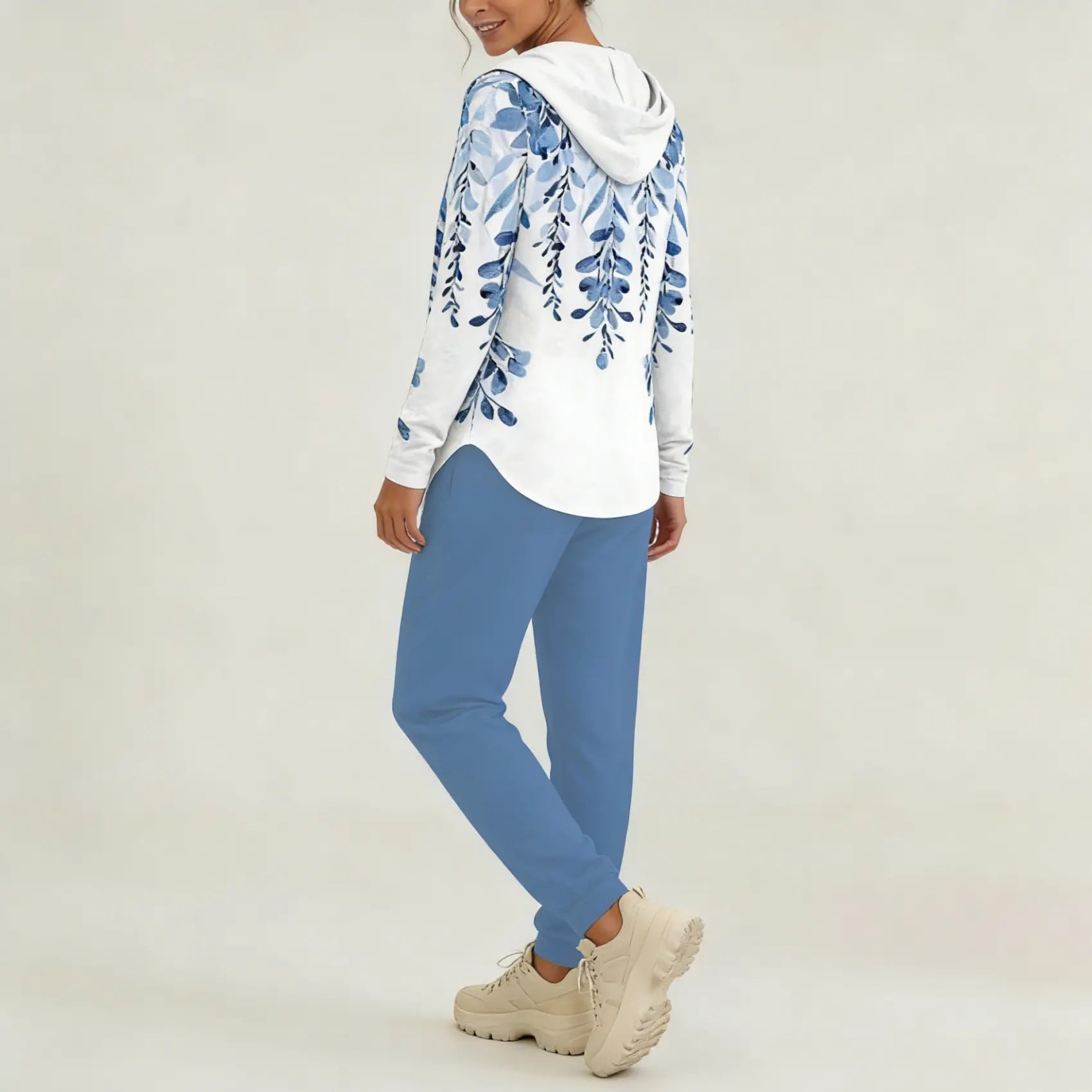 【🏆️Cel mai bine vândut produs】🔥Stil nou, set casual din două piese cu imprimeu de toamnă și iarnă, mâneci lungi + pantaloni lungi