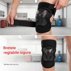 🏍️🛡️ Set genunchiere și cotiere pentru motocicletă – Rezistente la impact, curele reglabile și căptușeală respirabilă – Esențiale pentru siguranță în timpul condusului, patinajului sau mersului cu bicicleta 💪