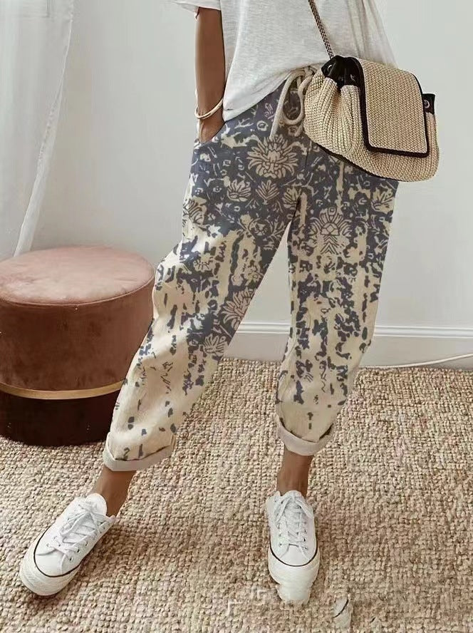🎉【Ofertă limitată în timp】Pantaloni casual din bumbac și in pentru femei, disponibili în mai multe culori (S-3XL)