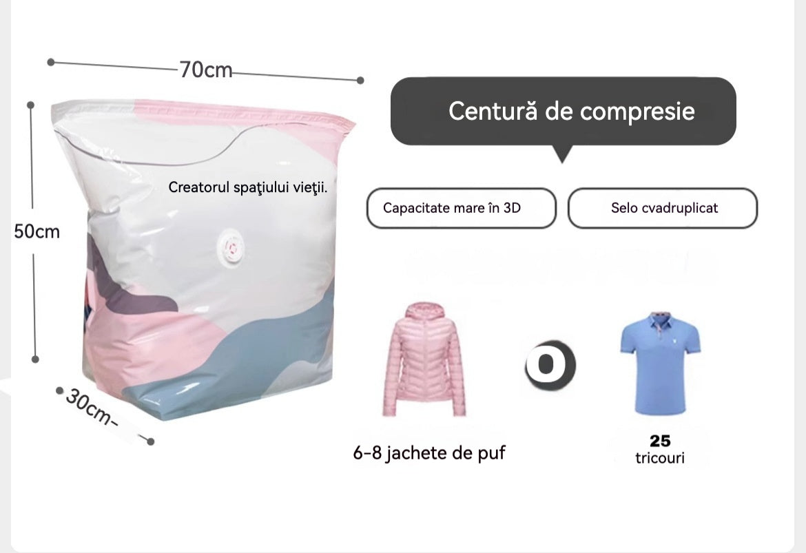 【Set 5 piese】Pungi de vidat haine fără pompă, design ranforsat pentru depozitare