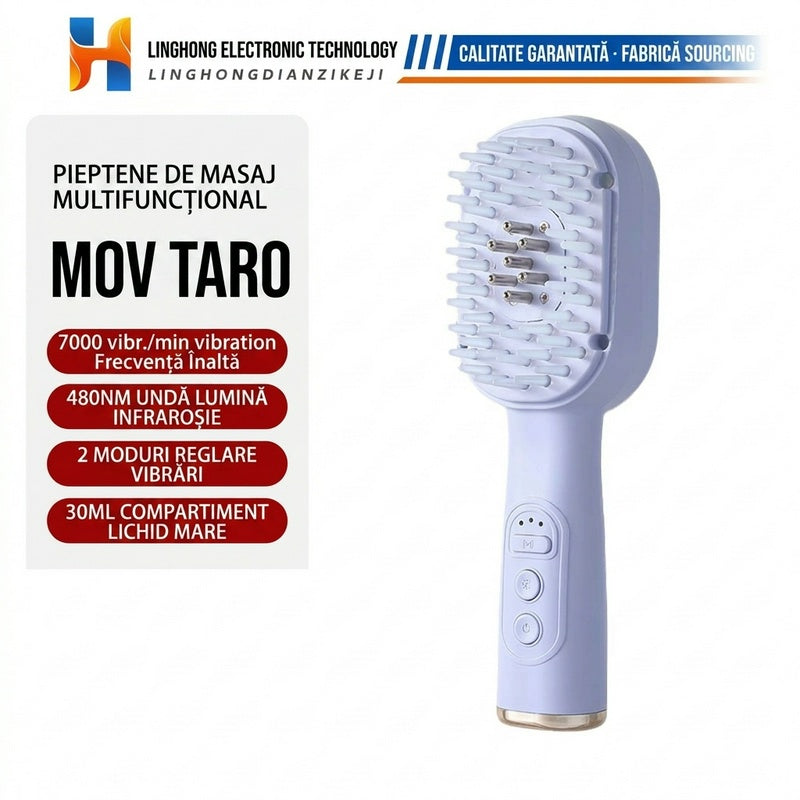 💆‍♀️Pieptene pentru masajul scalpului, aplicator multifuncțional pentru uleiuri esențiale și dispozitiv pentru stimularea creșterii părului