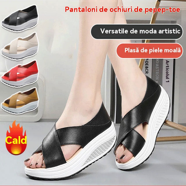 🔥✨【Ultima zi, reducere de 50%】【35-43】2026 Cele mai recente sandale casual pentru femei, cu talpă groasă, respirabile, cu gură de pește