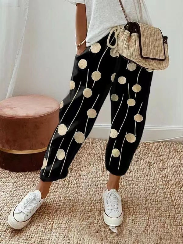 🎉【Ofertă limitată în timp】Pantaloni casual din bumbac și in pentru femei, disponibili în mai multe culori (S-3XL)