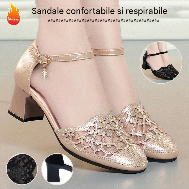 💞【35~40】Sandale noi și elegante, cu toc jos, pentru