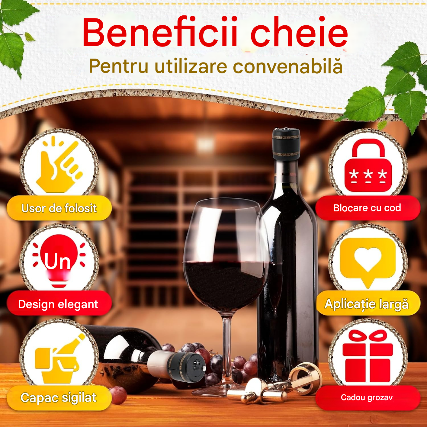 🔥Cel mai bine vândut lacăt cu combinație pentru capace de sticle de vin