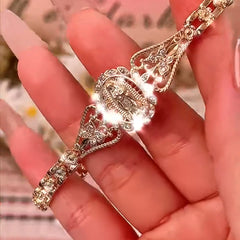 Brățară Fecioara Maria pentru femei, placată cu aur de 14K, hipoalergenică, nu se decolorează, bijuterie modernă și elegantă