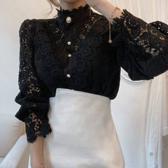 💘Cumpără 1 primești 1 gratis😍【S-3XL】2026 cămașă nouă din dantelă cu flori goale