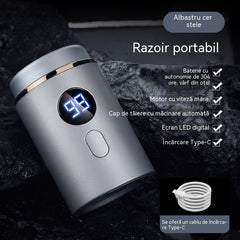 🔥Ofertă de top: 50% REDUCERE🔥Aparat de ras electric mini puternic pentru bărbați, cu ecran digital
