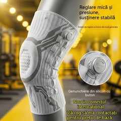🦵🦵Orteză de genunchi sport cu compresie din silicon, cu arc absorbant pentru alergare în aer liber și fitness