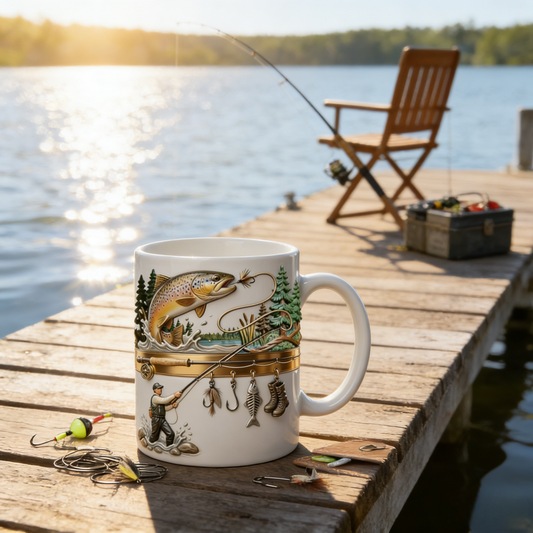 🎣O ceașcă de cafea care te face să te îndrăgostești de pescuit