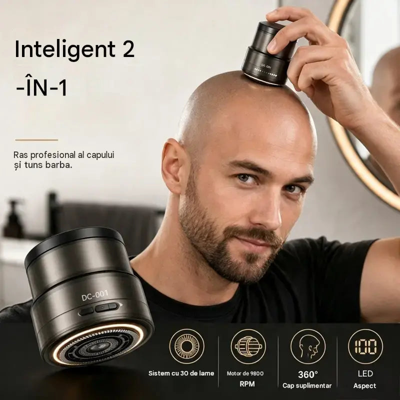 📢📢50% REDUCERE!! ⏰Aparat de ras electric inteligent 2 în 1 pentru chelie și aparat de tuns barba cu afișaj digital