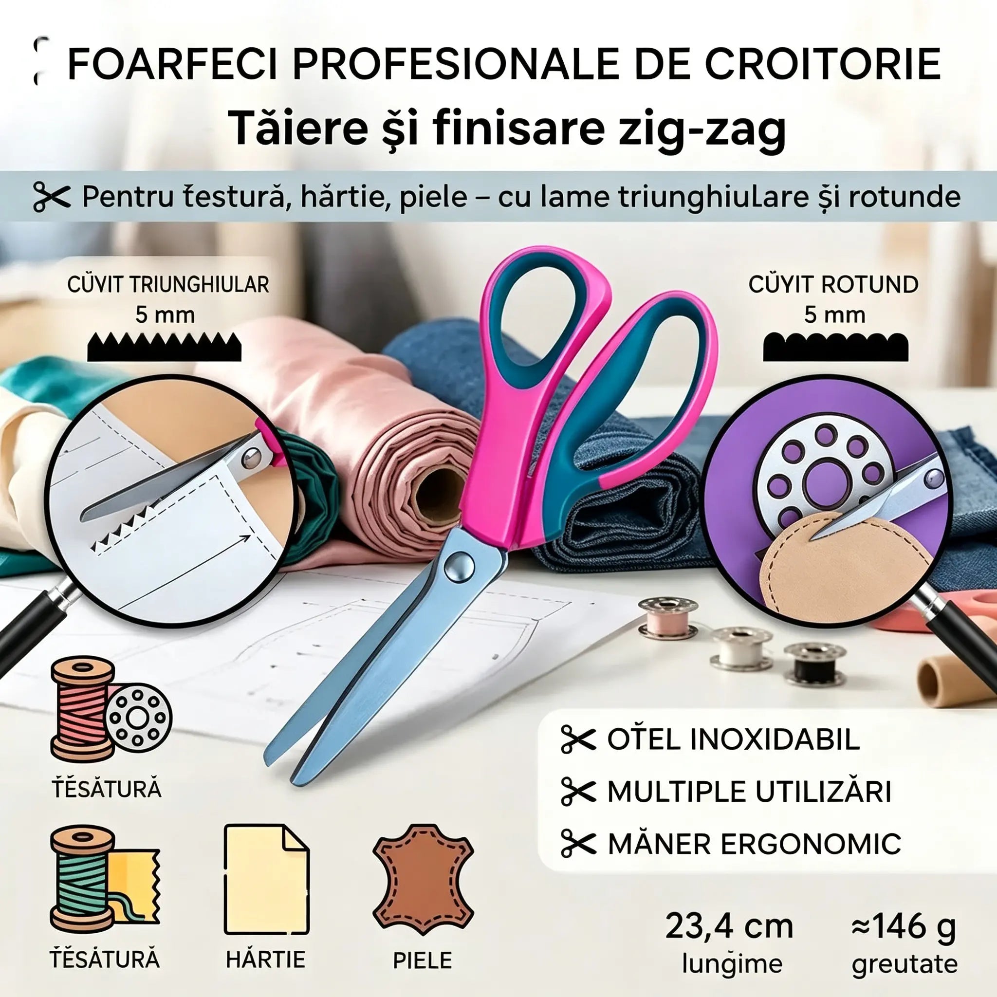 ✂️🧵Foarfece multifuncționale pentru artizanat, creează cu ușurință dantelă frumoasă!