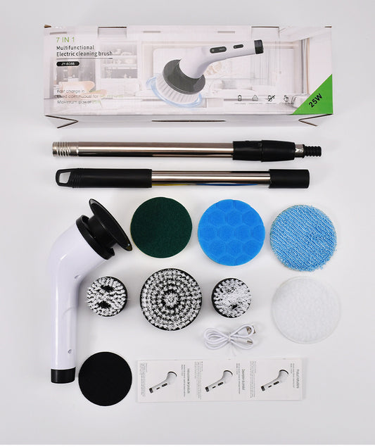 ✨Spune adio petelor încăpățânate! 🧼Perie electrică de curățare multifuncțională, o sursă de putere 7 în 1 pentru curățenia casnică✅