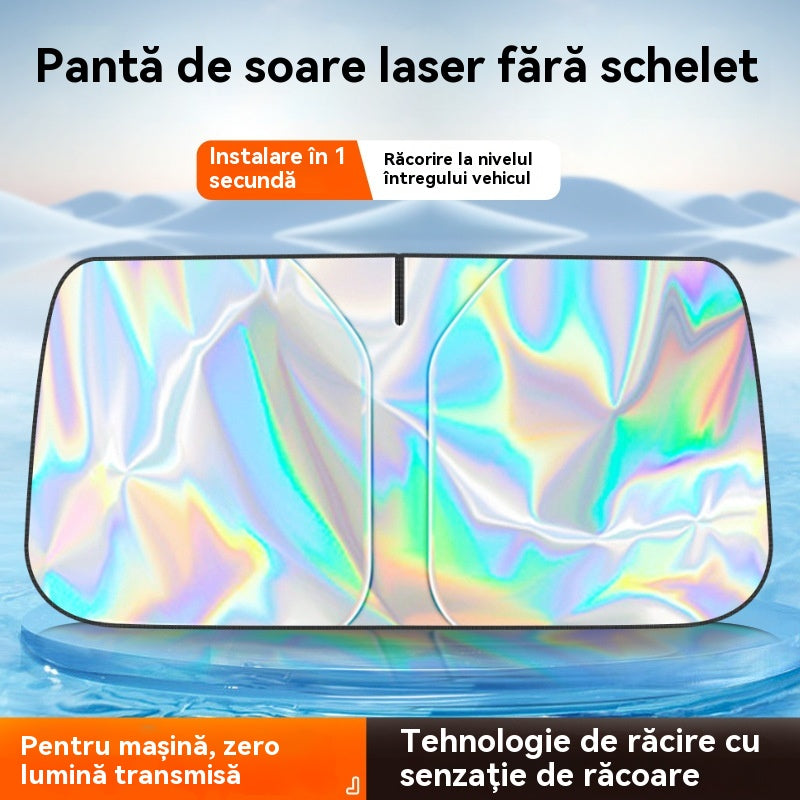 🔥🚗☀️Parasolar auto cu laser, protecție solară și izolație termică