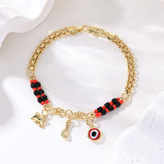 📿 Cumpărați 1 obțineți 1 gratuit, CU 50% REDUCERE! 🌀 Brățară boho cu talismane și un elefant norocos: pandantive simbolice, mărime ajustabilă, placare cu aur și 7 modele ✨