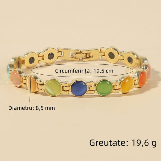 【Cumpărați 1 obțineți 1 gratuit】Brățară magnetică elegantă cu piatră Cat Eye aurie