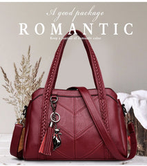 💟【50% OFF】Geantă de piele de bou, geantă de mână, capacitate mare cu trei spații, impermeabil și rezistent la zgârieturi