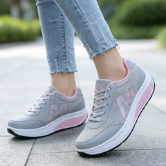 👟 Mers fără efort și confort maxim! Adidași ortopedici de damă cu talpă înaltă "Rocker" (Material respirabil cu plasă / Reduc oboseala / Mărimi 35-43)! ✨