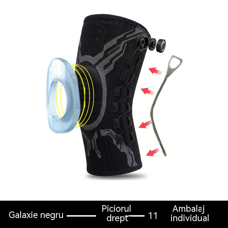 🦵🦵Orteză de genunchi sport cu compresie din silicon, cu arc absorbant pentru alergare în aer liber și fitness