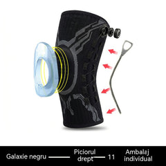 🦵🦵Orteză de genunchi sport cu compresie din silicon, cu arc absorbant pentru alergare în aer liber și fitness