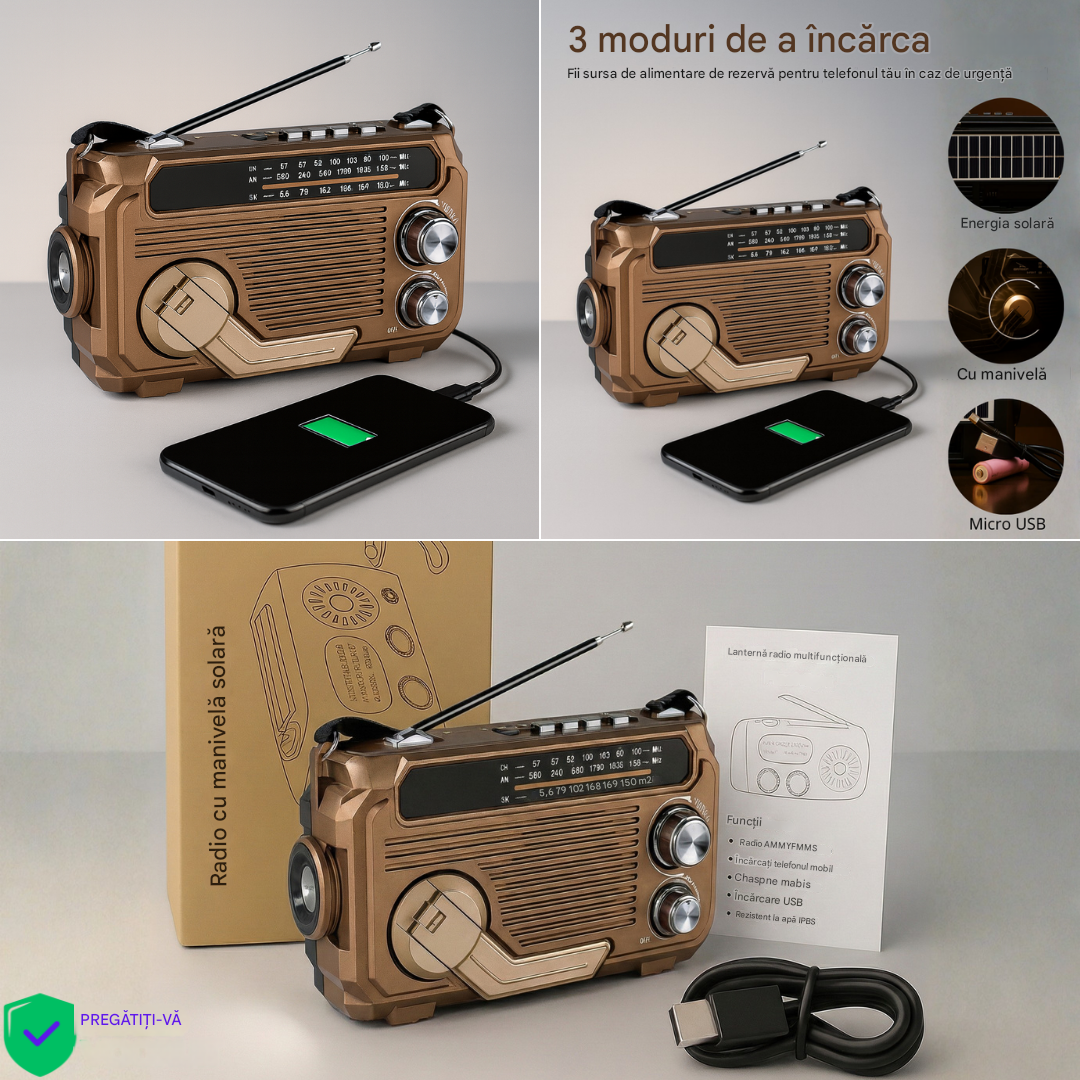【Reducere 59%】🏕️ Lanternă radio AM multifuncțională portabilă