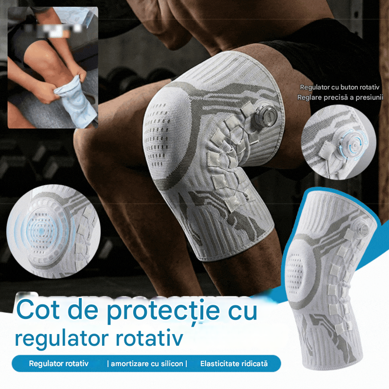 🦵🦵Orteză de genunchi sport cu compresie din silicon, cu arc absorbant pentru alergare în aer liber și fitness