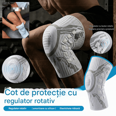 🦵🦵Orteză de genunchi sport cu compresie din silicon, cu arc absorbant pentru alergare în aer liber și fitness