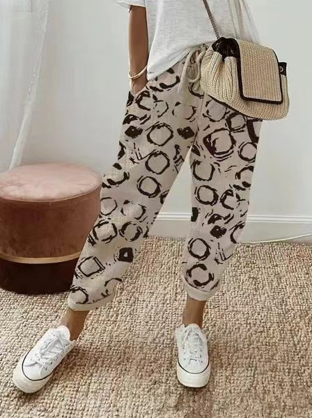 🎉【Ofertă limitată în timp】Pantaloni casual din bumbac și in pentru femei, disponibili în mai multe culori (S-3XL)