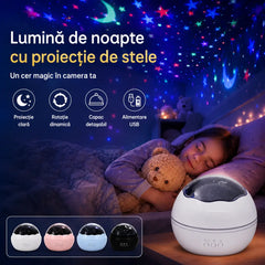 🌠✨ Proiector cu cer înstelat, lumină de veghe ⎜ Lampă LED rotativă 🎁