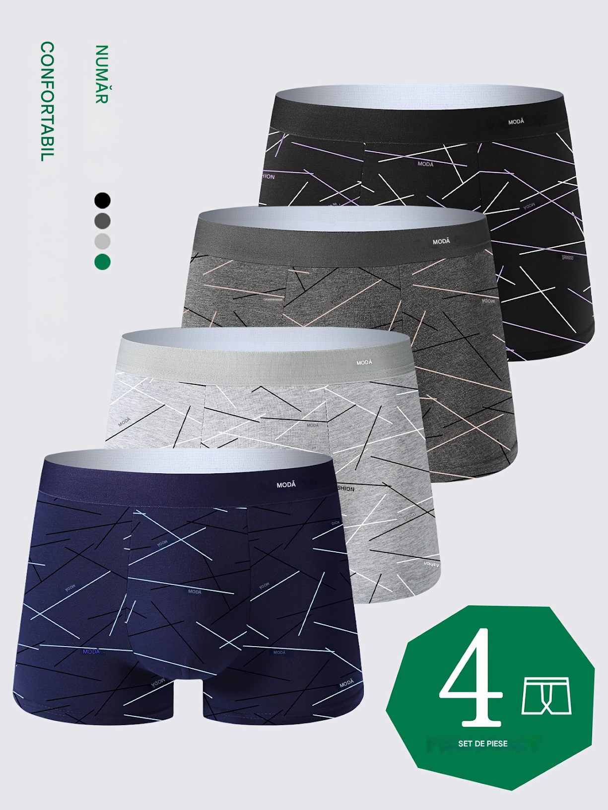 【4 bucăți】❣️ Chiloți boxer bărbătești confortabili și respirabili, chiloți lejeri și respirabili.