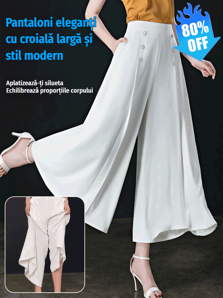 【45% OFF】💖【M-5XL】 Fusta drapată de damă la modă, cu picioare largi și talie înaltă