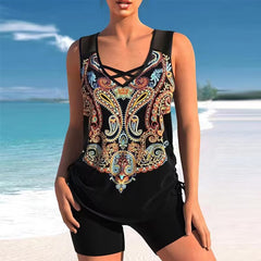 【 S-5XL】🩱Costum de baie două piese cu imprimeu etnic modern🌊