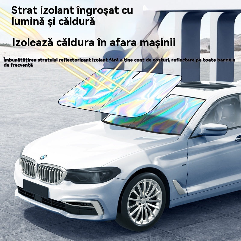 🔥🚗☀️Parasolar auto cu laser, protecție solară și izolație termică