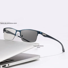 Ochelari de citit semi-ramă pentru persoane de vârstă mijlocie și vârstnici, cu funcții de zoom, multifocale, fotosensibile, fotocromatice și de blocare a luminii albastre