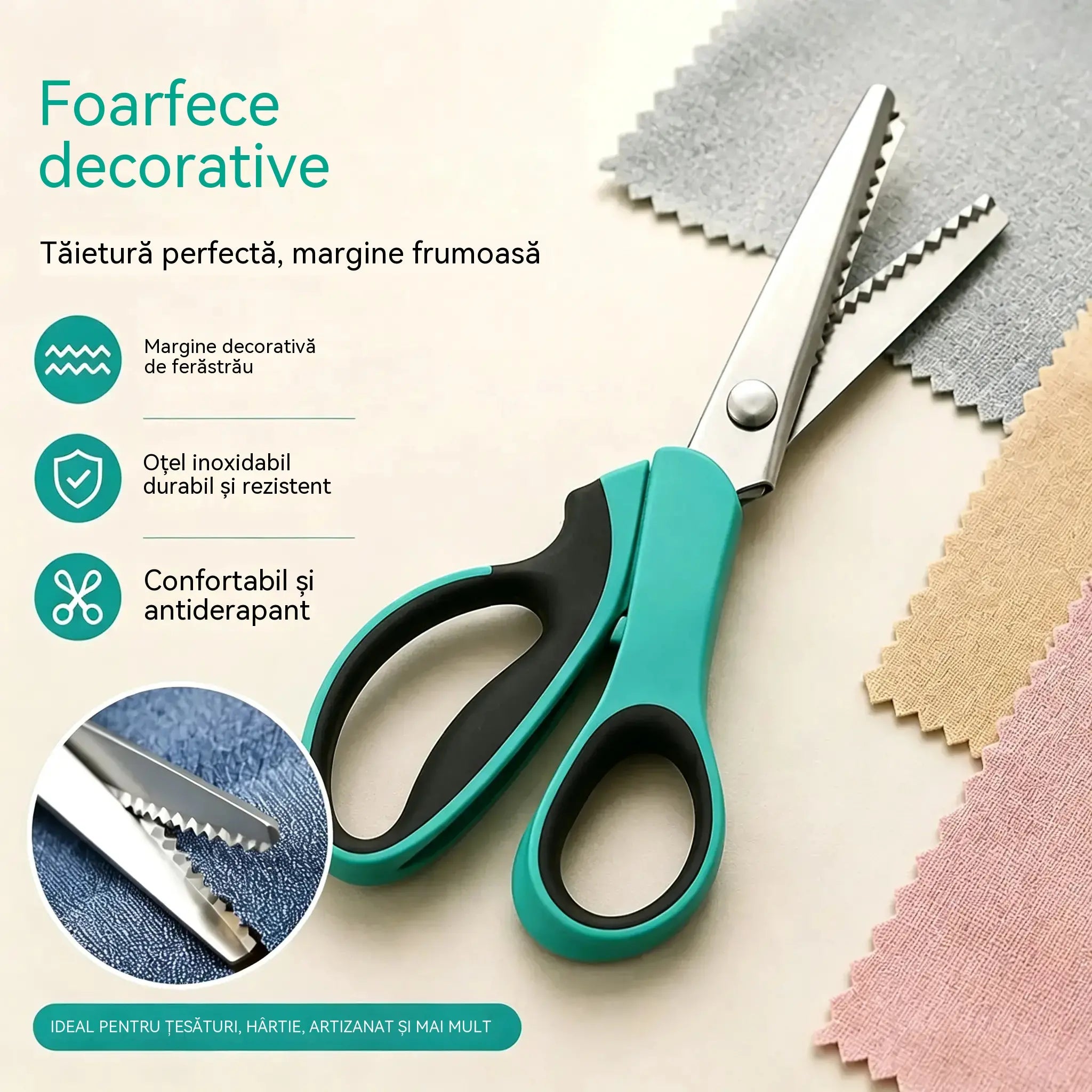 ✂️【Cumpărați 1 obțineți 1 gratuit】Foarfece profesionale de dentat - Foarfece ascuțite și cu dinți pentru materiale textile
