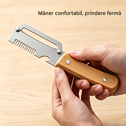 ✅【Cumpărați 1 obțineți 2 gratuit】3 buc🧅🔪Curățător de bucătărie multifuncțional 3 în 1: Curățează, taie și deschide sticle!🔥