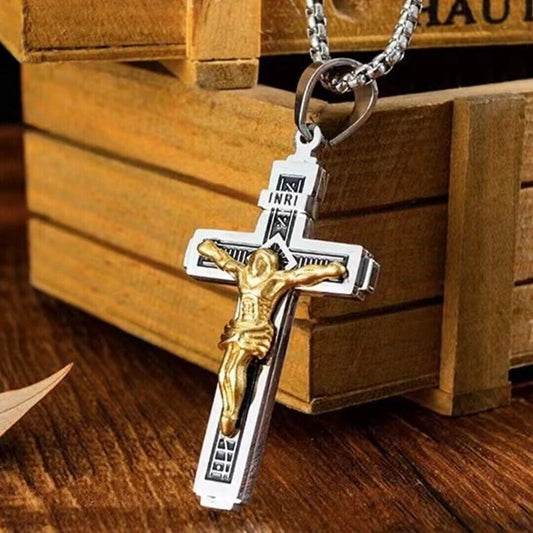 ✨【Ofertă limitată în timp】✝️Colier cu crucea lui Isus---✝️Această cruce este un simbol al lui Isus Hristos.