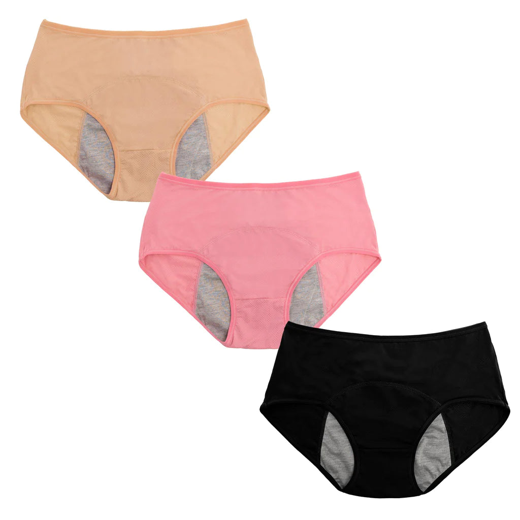 🔥🔥【30% REDUCERE】【6 perechi】Chiloți cu talie înaltă, impermeabili, îmbunătățiți – design cu bază lărgită, super absorbant, confortabil și delicat cu pielea, protecție sigură împotriva scurgerilor!