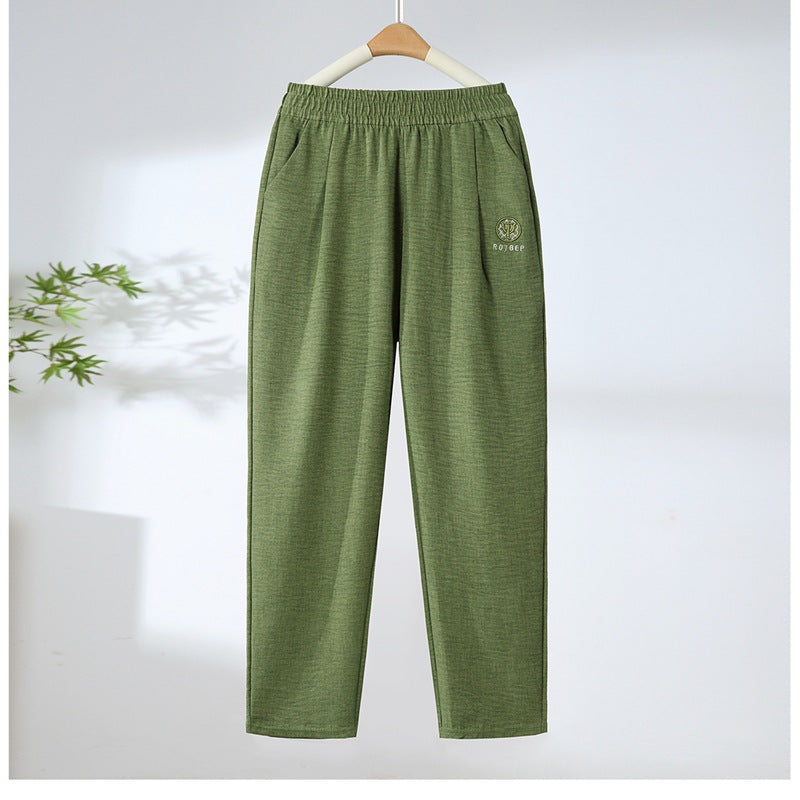 💟✨Pantaloni la modă, respirabili, casual, din bumbac și in, mătase rece【40-90 kg】