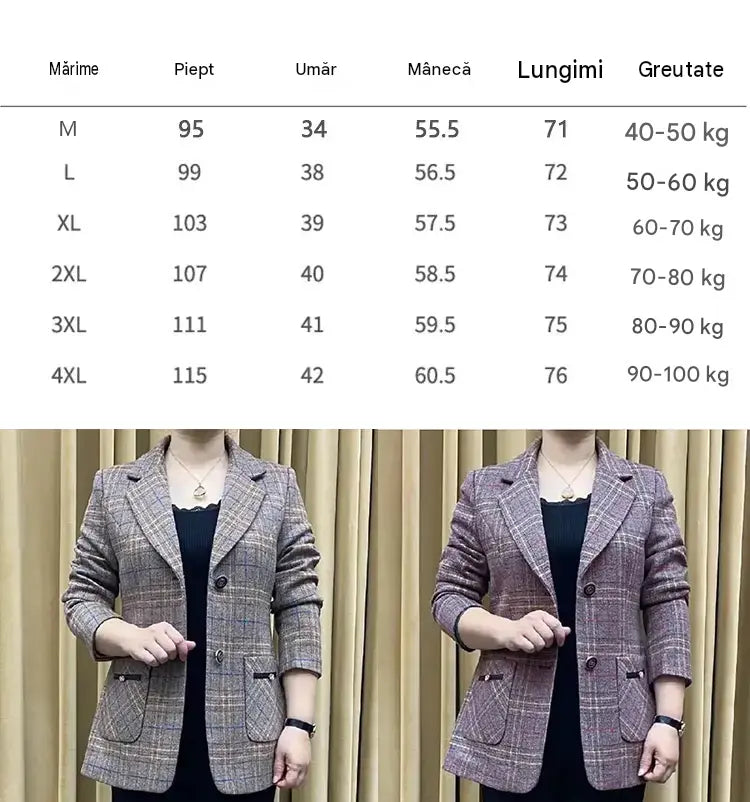 ✨🧥【M-4XL】Jachetă nouă de costum de damă cu rever de toamnă și iarnă
