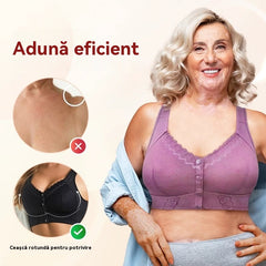 （3 buc）💕🎁【45kg-155kg】Sutien supradimensionat, respirabil, din bumbac moale, cu nasturi frontali