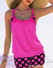 🏖️【S-4XL】Set de costum de baie sexy cu buline și bretele, mărime mare