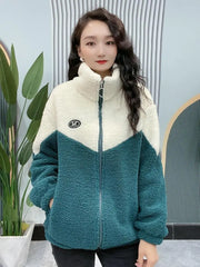 🔥【M-4XL】🐏Jachetă de iarnă fleece, jachetă de bumbac, geacă de bumbac îngroșată din lână de miel, jachetă caldă