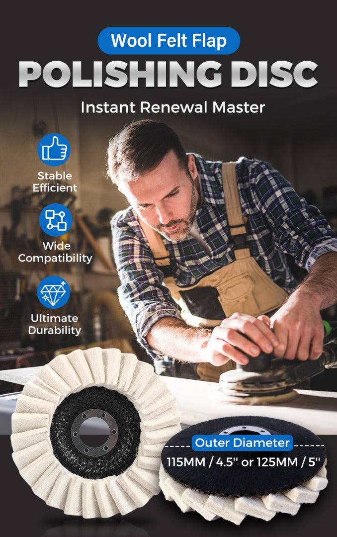 🔥【115mm*2 + 125mm*2】Ultima zi-Cumpărați 2 obțineți 2 gratuit🔥Role de lustruit din pâslă de lână